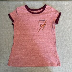 Wrangler Maroon and Pink Short Sleeve Tee